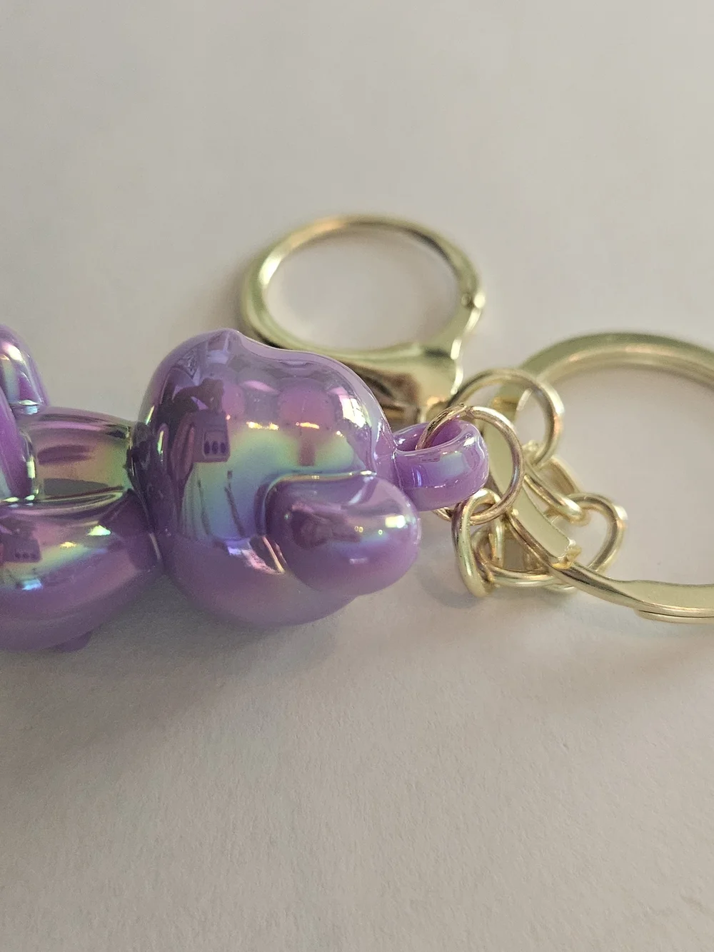 NWT Iridescent Purple Bear Keychain